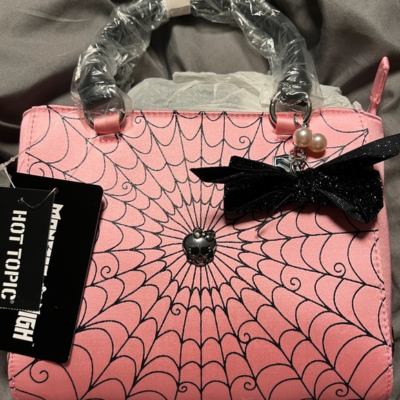 Monster High Pink and Black Spiderweb Shoulder Bag - Picture 9 of 9